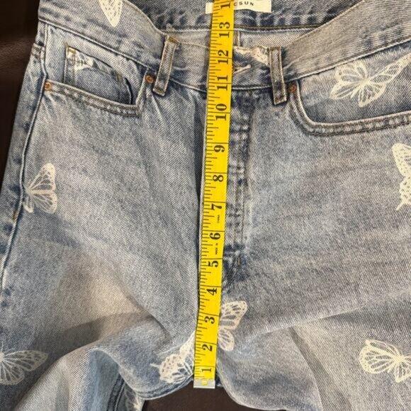 Pacsun Womens High-Rise Straight Leg Jeans Size 25 Butterfly Print Whimsigoth - Picture 11 of 13